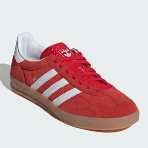 Adidas Gazelle Red and White Shoes